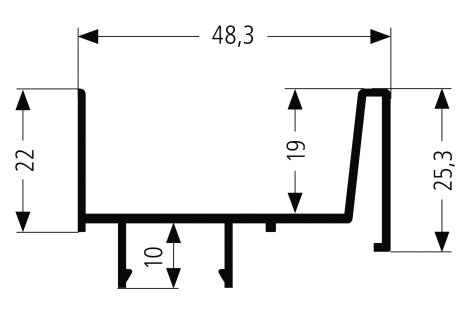 Profil vertikální boční 2700 mm černá mat