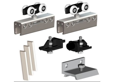 Kování a kolejnice pro skleněné dveře