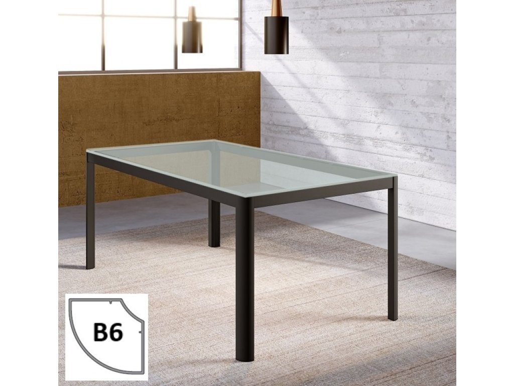 Stolová konstrukce Alu Star pro skleněnou desku B5 černá